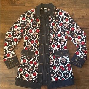 ETCETERA Navy Multi Floral Patterned Women's Jacket. Size 4. Like New.